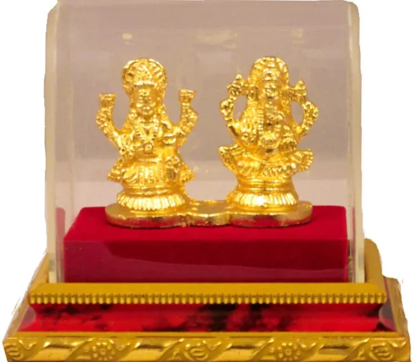 Gold_Plated_Brass_Laxmi_Ganesh_Idol_|_Ganesha_Statue_|_Ganpati_Murti_|_For_Home_Decor_|_Gift_Decorative_Showpiece_-_7_Cm_(Brass,_Gold)