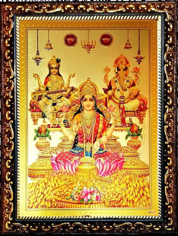 Photo_&_Frame_God_Laxmi_Ganesh_Saraswati_Ji_With_Shubh_Labh___|
