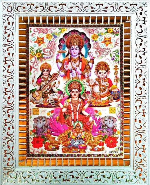 Photo_&_Frame_God_Vishnu_Laxmi_Ganesh_Saraswati_With_Kuber_Ji___|