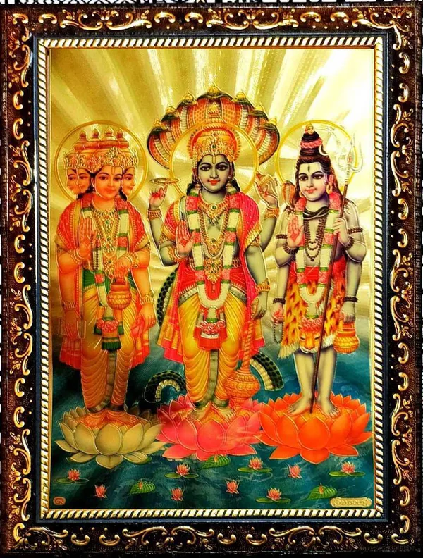 Photo_&_Frame_Lord_Brahma_Vishnu_Mahesh