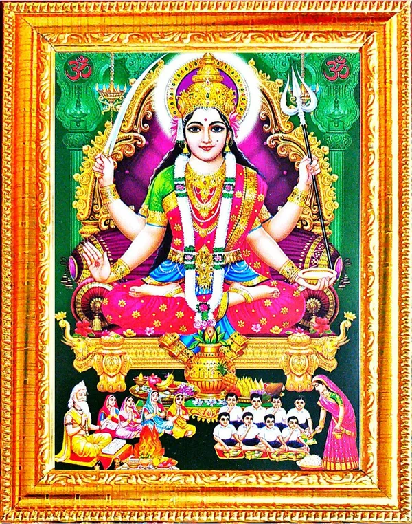 Photo_&_Frame_Jai_Santoshi_Maa_|_Santoshi_Mata_|_Hindu_Folklore_|Goddess_Photo