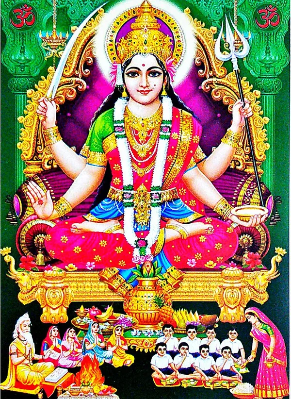 Photo_&_Frame_Jai_Santoshi_Maa_|_Santoshi_Mata_|_Hindu_Folklore_|Goddess_Photo