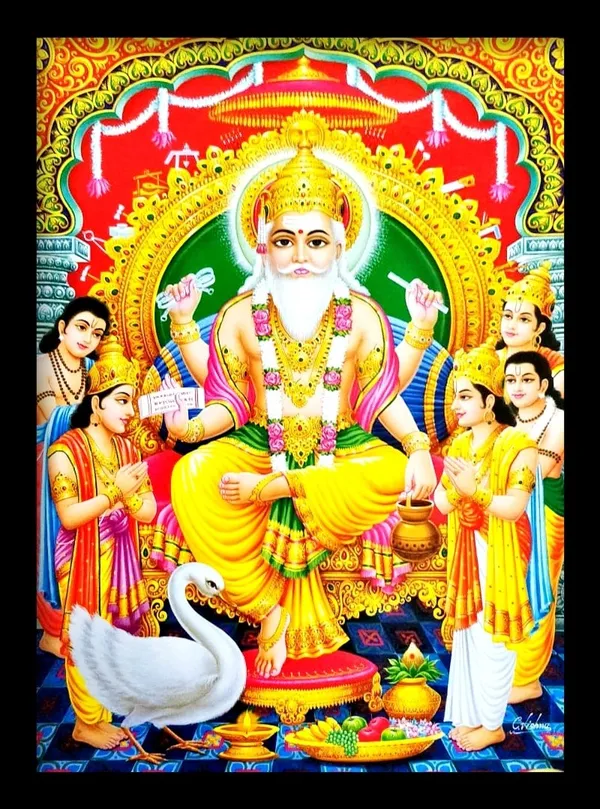 Photo_&_Frame_Poster_Of_Vishwakarma_Painting___Painting_Wall_Mount