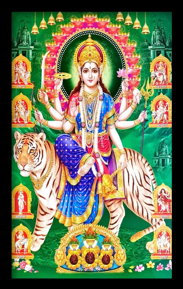 Photo_&_Frame_Nav_Durga_Maa___|___For_Wall_Hanging_|_Maa_Durga___|___|_God__s