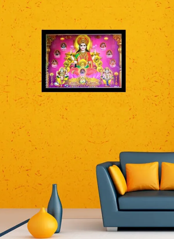 Photo_&_Frame_God_Asht_Laxmi_Ganesh_Saraswati_With_Kuber_Ji_(_35_X_26_Cm_)_|_God__s_|_Big_Size___|_Laxmi