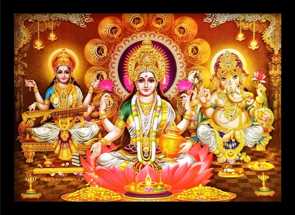 Photo_&_Frame_Laxmi_Ganesh_Saraswati___(_48_X_36_Cm_)