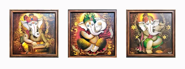Photo_&_Frame_3_Ganesha_Wall_Paintings_With_Frame_For_Living_Room_Wall_Hanging_Digital_Reprint_13_Inch_X_13_Inch_Painting_(With_Frame,_Pack_Of_3)