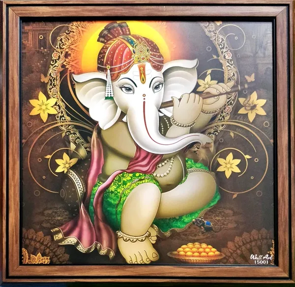 Photo_&_Frame_3_Ganesha_Wall_Paintings_With_Frame_For_Living_Room_Wall_Hanging_Digital_Reprint_13_Inch_X_13_Inch_Painting_(With_Frame,_Pack_Of_3)