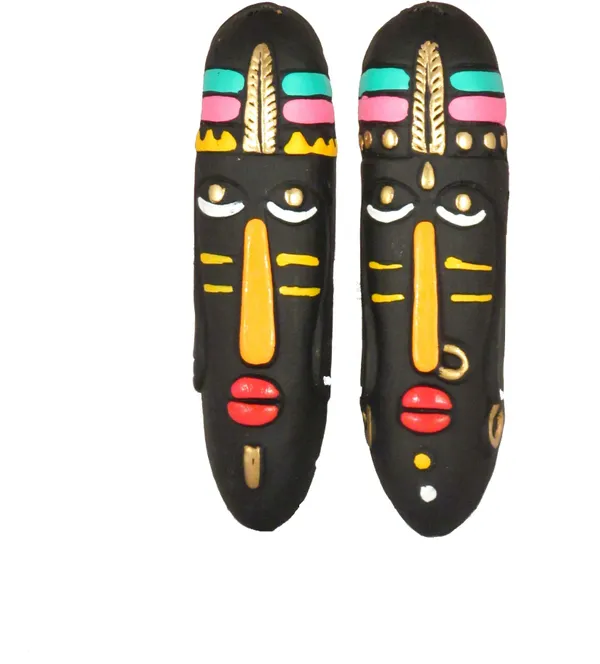 Terracotta_Wall_Hanging_Tribal_King_Queen_Mask_Decorative_Showpiece_|_Home_Decor_(16_X_4_Cm_)_Decorative_Showpiece_-_16_Cm_(Terracotta,_Multicolor)