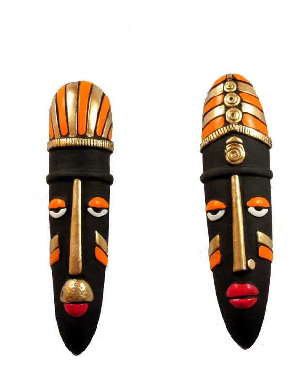 Premium_Quality_Terracotta_Wall_Hanging_Tribal_King_Queen_Mask_Decorative_Showpiece_|_27_Cm_(Terracotta,_Multicolor)