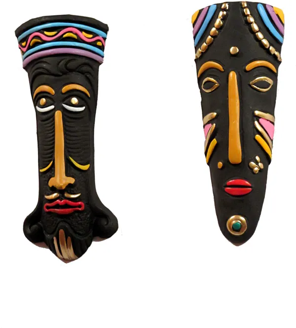 Terracotta_Wall_Hanging_Tribal_King_Queen_Mask_Decorative_Showpiece_|_Home_Decor_Decorative_Showpiece_-_28_Cm_(Terracotta,_Multicolor)