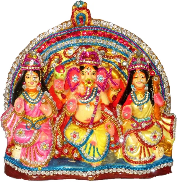 Laxmi_Ganesh_Saraswati_Idol_|_Diwali_Pooja_Idol_|_Laxmi_Ganesh_Saraswati_Murti_Decorative_Showpiece_-_19_Cm_(Terracotta,_Multicolor)