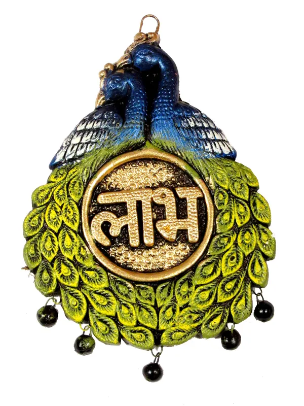 Premium_Quality_Handmade_Terracotta_Peacock_Shubh_Labh_Wall_Hanging_For_Home_Decor_Decorative_Showpiece_-_18_Cm_(Terracotta,_Multicolor)