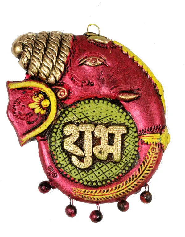 Premium_Quality_Handmade_Ganesha_Terracotta_Shubh_Labh_Wall_Hanging_For_Home_Decor_Decorative_Showpiece_-_18_Cm_(Terracotta,_Multicolor)