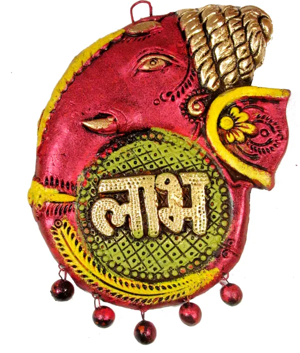 Premium_Quality_Handmade_Ganesha_Terracotta_Shubh_Labh_Wall_Hanging_For_Home_Decor_Decorative_Showpiece_-_18_Cm_(Terracotta,_Multicolor)