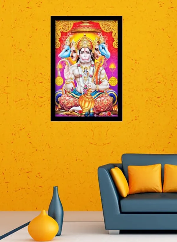 Photo_&_Frame_Panchmukhi_Hanuman___|God___(45_X_32_Cm_)