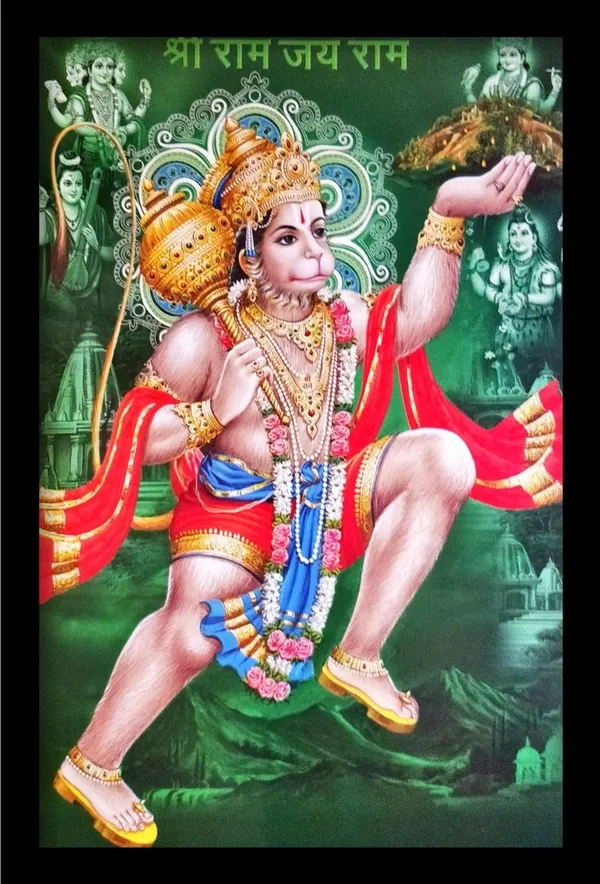 Photo_&_Frame_Hanuman_Ji___|_Bajrang_Bali_Hanuman_Ji_God_Photo_With_Frame_For_Pooja|Big_Size_Photo_|