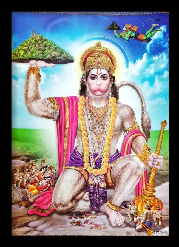 Photo_&_Frame_Hanuman_Ji___|_Bajrang_Bali_Hanuman_Ji_God_Photo_With_Frame_For_Pooja|Big_Size_Photo_|_God___(_35_X_24.5_Cm_)