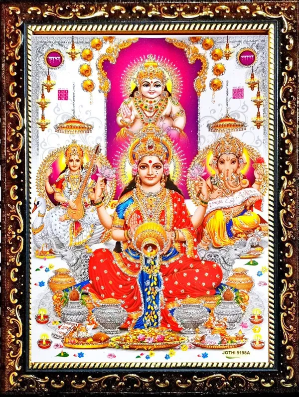 Photo_&_Frame_Laxmi_Ganesh_Saraswati_With_Kuber_Ji