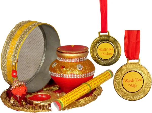 Best_Wife_And_Best_Husband_Karwa_Chauth_Pooja_Thali_Set_|Karwachauth_Thali_Set_|Karwa_Chauth_Thali_Terracotta_(7_Pieces,_Gold)