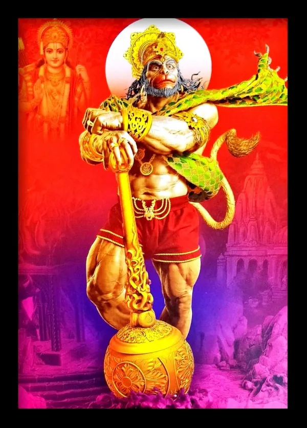 Photo_&_Frame_Hanuman_Ji___Big_Size_48_X_32_Cm