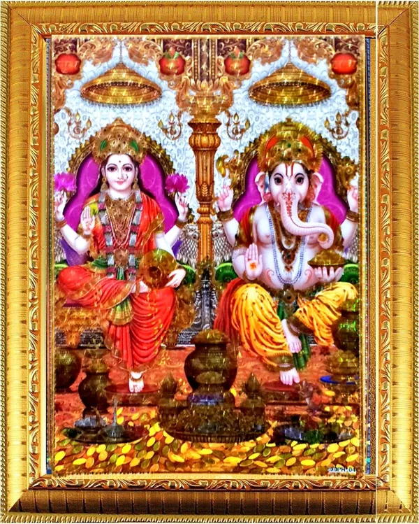 Photo_&_Frame_Laxmi_Ganesh___|_God__s_|_Hindu_God_Photo_|_Bhagwan_Photo_|_Small_Size_Photo_Of_7X_5_Inch