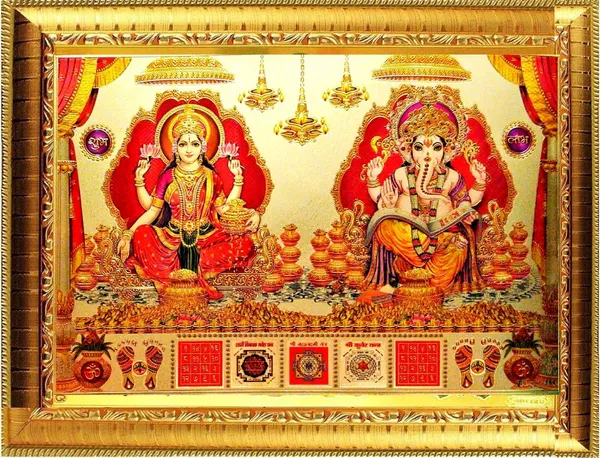 Photo_&_Frame_Laxmi_Ganesh_With_Ganesh_Yantra_,_Laxmi_Yantra_And_Kuber_Yantra___|