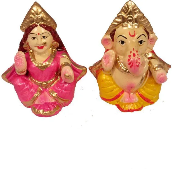 Laxmi_Ganesh_Decorative_Showpiece_-_7_Cm_(Clay,_Multicolor)