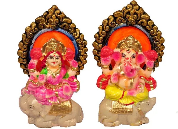 Laxmi_Ganesh_Decorative_Showpiece_-_16_Cm_(Clay,_Multicolor)