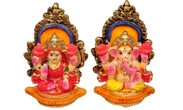 Laxmi_Ganesh_Decorative_Showpiece_-_13_Cm_(Clay,_Multicolor)