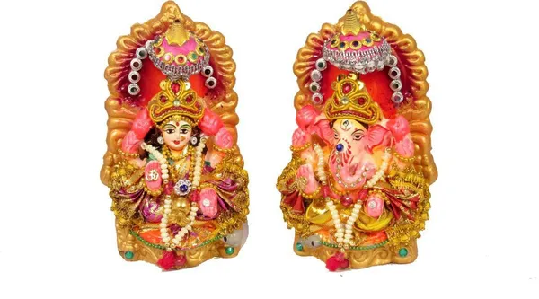 Laxmi_Ganesh_Decorative_Showpiece_-_13_Cm_(Clay,_Multicolor)