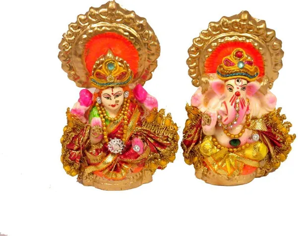 Laxmi_Ganesh_Decorative_Showpiece_-_10_Cm_(Clay,_Multicolor)