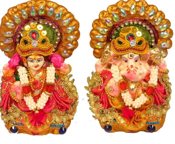 Laxmi_Ganesh_Decorative_Showpiece_-_10_Cm_(Clay,_Multicolor)