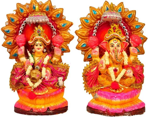 Laxmi_Ganesh_Decorative_Showpiece_-_21_Cm_(Clay,_Multicolor)