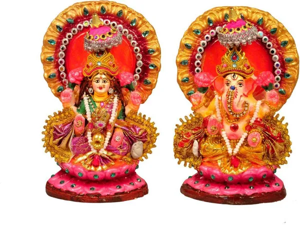 Laxmi_Ganesh_Decorative_Showpiece_-_18_Cm_(Clay,_Multicolor)