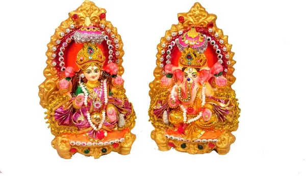 Laxmi_Ganesh_Decorative_Showpiece_-_18_Cm_(Clay,_Multicolor)