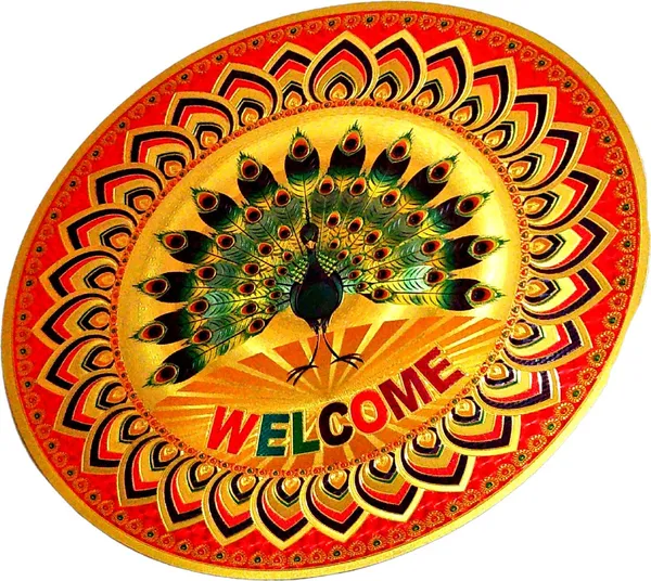 25.4_Cm_Gold_Foil_Embossed_Rangoli_Sticker_For_Home_Self_Adhesive_Sticker_(Pack_Of_2)