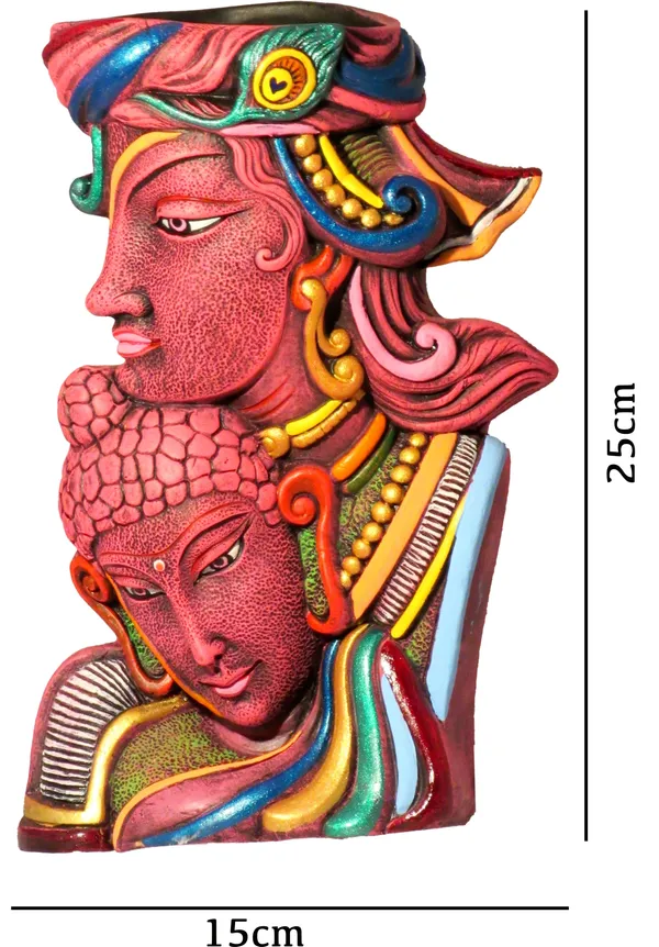 Terracotta_Buddha_And_Krishna_Flower_Vase_Terracotta,_Earthenware_Vase_(9.8_Inch,_Pink)