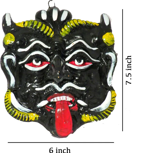 Mahakal_Face_Mask_Wall_Hanging_-19_Cm_Decorative_Showpiece_-_19_Cm_(Terracotta,_Multicolor)