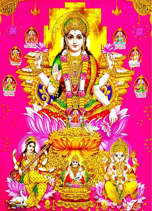 Photo_&_Frame_Ashta_Laxmi_Ji_With_Saraswati_Ji_Kuber_Ji_And_Ganesh_Ji