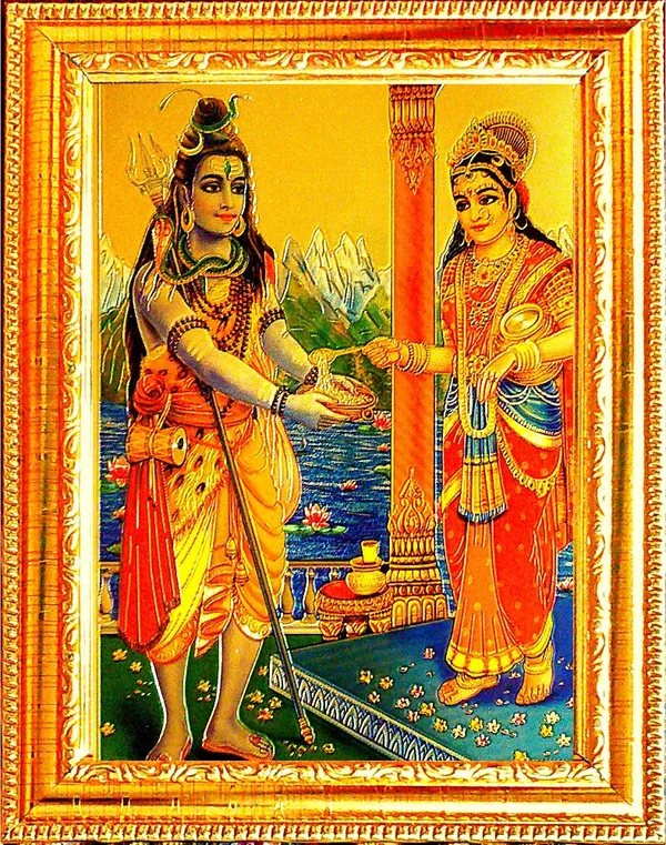 Photo_&_Frame_Annapurna_Ji_With_Shiv_Ji_|_Maa_Annapurna_|_Hindu_God_&_Goddess