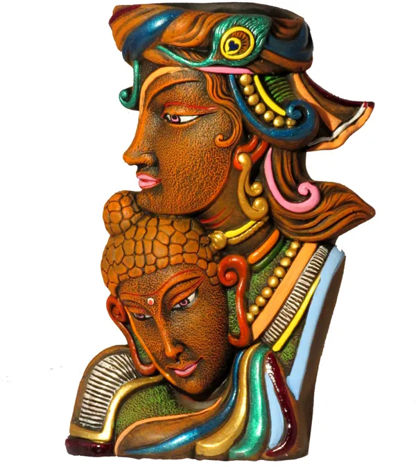 Terracotta_Krishna_And_Buddha_Flower_Pot_/_Flower_Vase_For_House_Terracotta,_Earthenware_Vase_(9.8_Inch,_Brown)