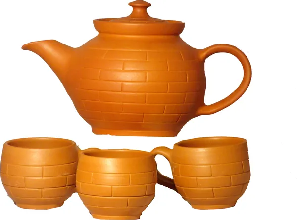 Pack_Of_7_Terracotta_Terracotta_Cup_And_Kettle_Set_(Brown,_Cup_Set)