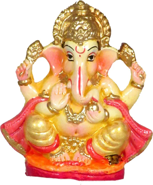 Ganesh_Murti_For_Car_Dashboard_Office_&_Home_Decor,_Idol_For_Gift_Decorative_Showpiece_-_9.5_Cm_(Clay,_Multicolor)