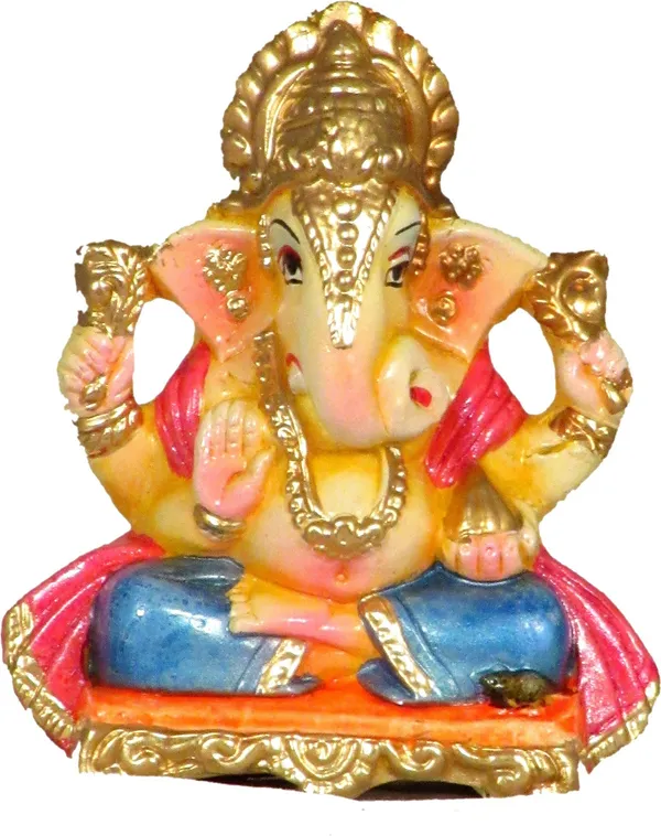 Ganesh_Murti_For_Car_Dashboard_Office_&_Home_Decor,_Idol_For_Gift_Decorative_Showpiece_-_9.5_Cm_(Clay,_Multicolor)