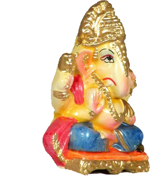 Ganesh_Murti_For_Car_Dashboard_Office_&_Home_Decor,_Idol_For_Gift_Decorative_Showpiece_-_9.5_Cm_(Clay,_Multicolor)