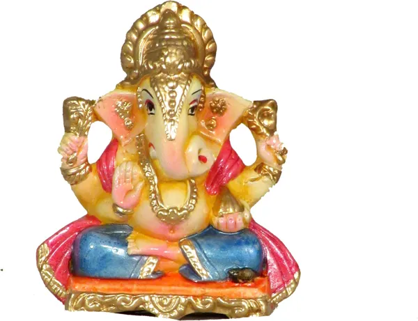 Ganesh_Murti_For_Car_Dashboard_Office_&_Home_Decor,_Idol_For_Gift_Decorative_Showpiece_-_9.5_Cm_(Clay,_Multicolor)