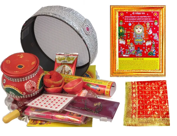 Photo_&_Frame_Karwa_Chauth_Thali_Set_With_Full_Size_Chunni_And_Karwachuth___|_Karwachauth_Pooja_Thali_Set_Silver_Plated_(31_Pieces,_Multicolor)