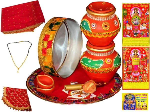 Karwachauth_And_Ahoi_Ashtami_Pooja_Thali_Set_With_Full_Size_Chunni_,Thali_Cover_Terracotta_(17_Pieces,_Multicolor)