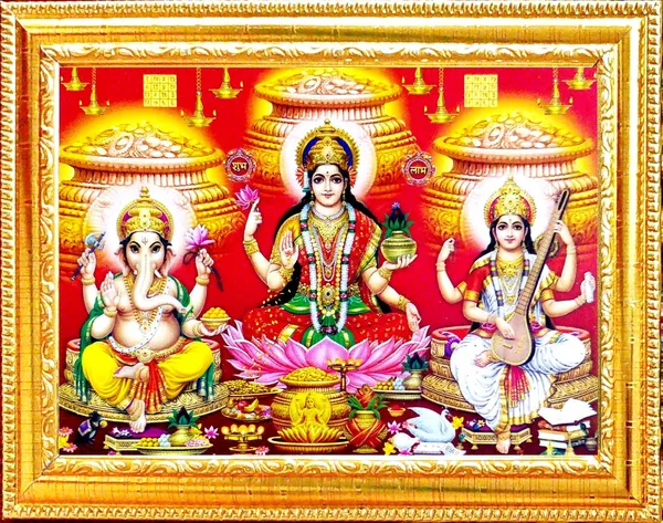 Photo_&_Frame_Laxmi_Ganesh_Saraswati_Kuber_Ji